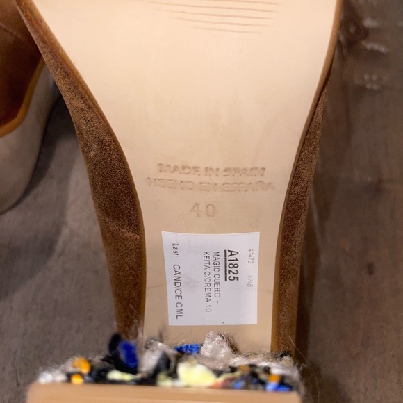 Anthropologie leather and tweed block heels - Picture 8 of 13